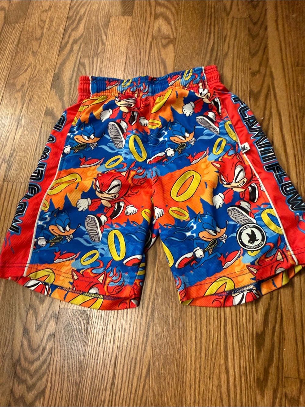 Flow Society Sonic Kids Athletic Shorts - Bright Red & Blue Size Medium